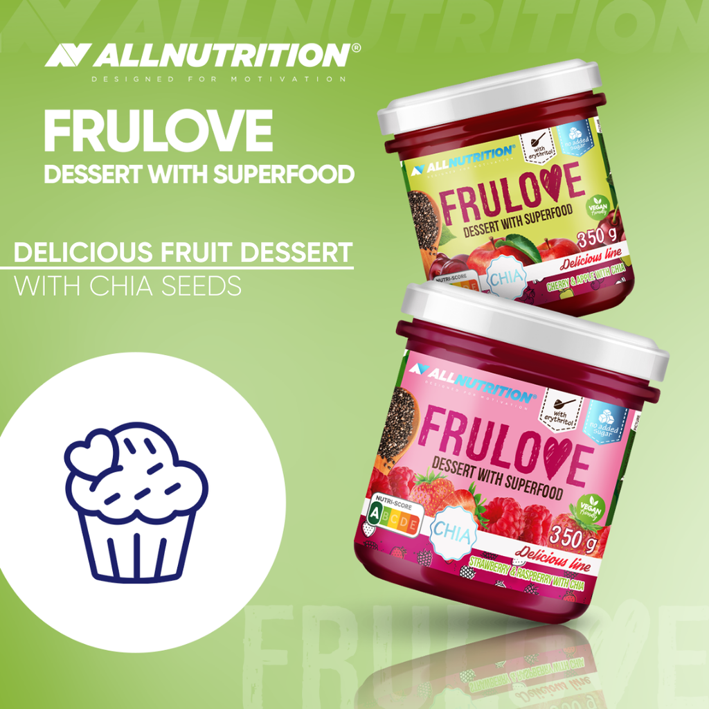 All Nutrition Frulove Dessert With Superfood / Strawberry & Raspberry With Chia / 350 grams