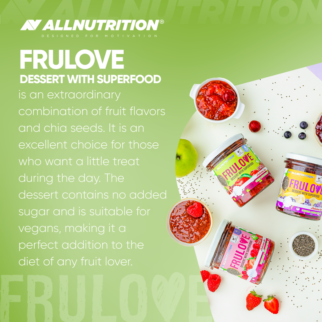 All Nutrition Frulove Dessert With Superfood / Strawberry & Raspberry With Chia / 350 grams