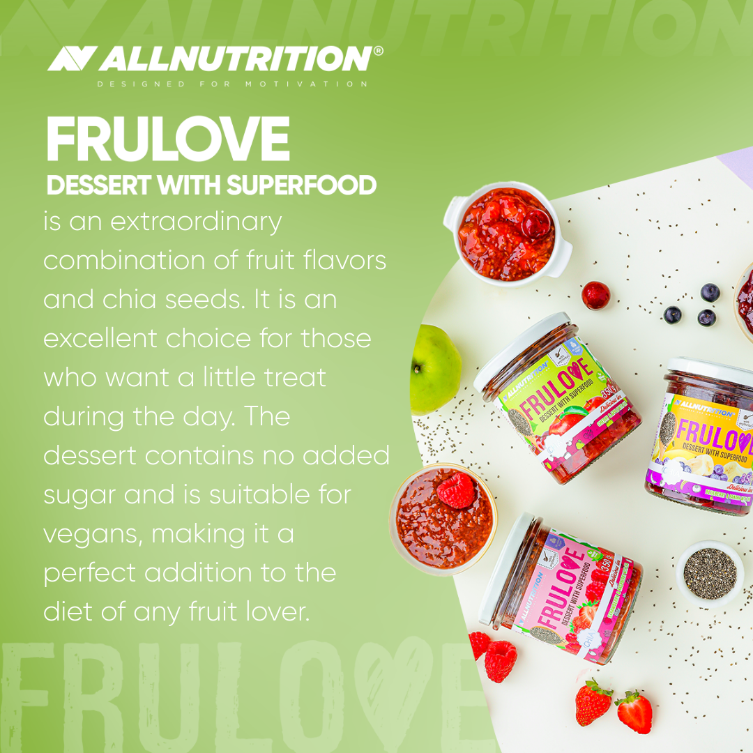 All Nutrition Frulove Dessert With Superfood / Strawberry & Raspberry With Chia / 350 grams