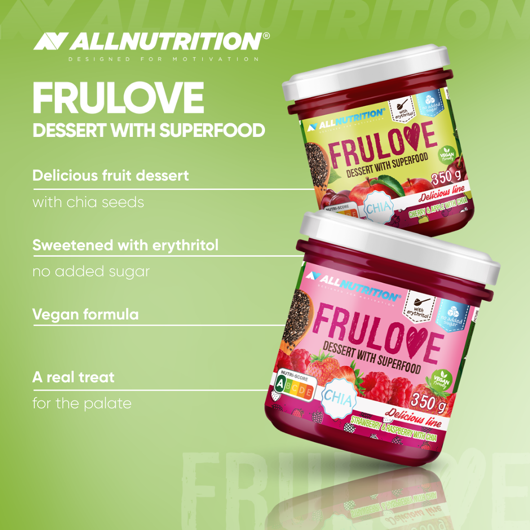 All Nutrition Frulove Dessert With Superfood / Strawberry & Raspberry With Chia / 350 grams