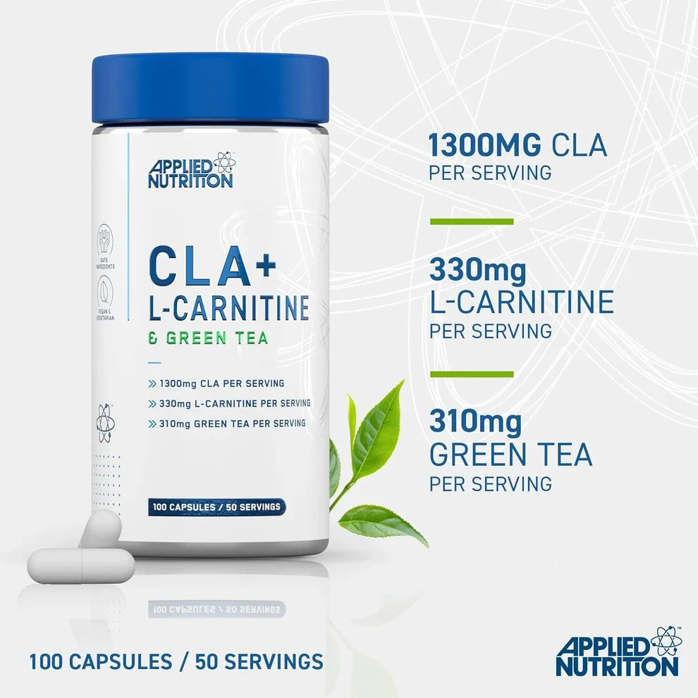 Applied Nutrition CLA & L-Carnitine & Green Tea / 100 capsules / 50 servings