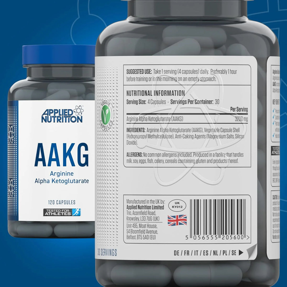 Applied Nutrition AAKG / 3200 mg / 120 capsules / 30 servings