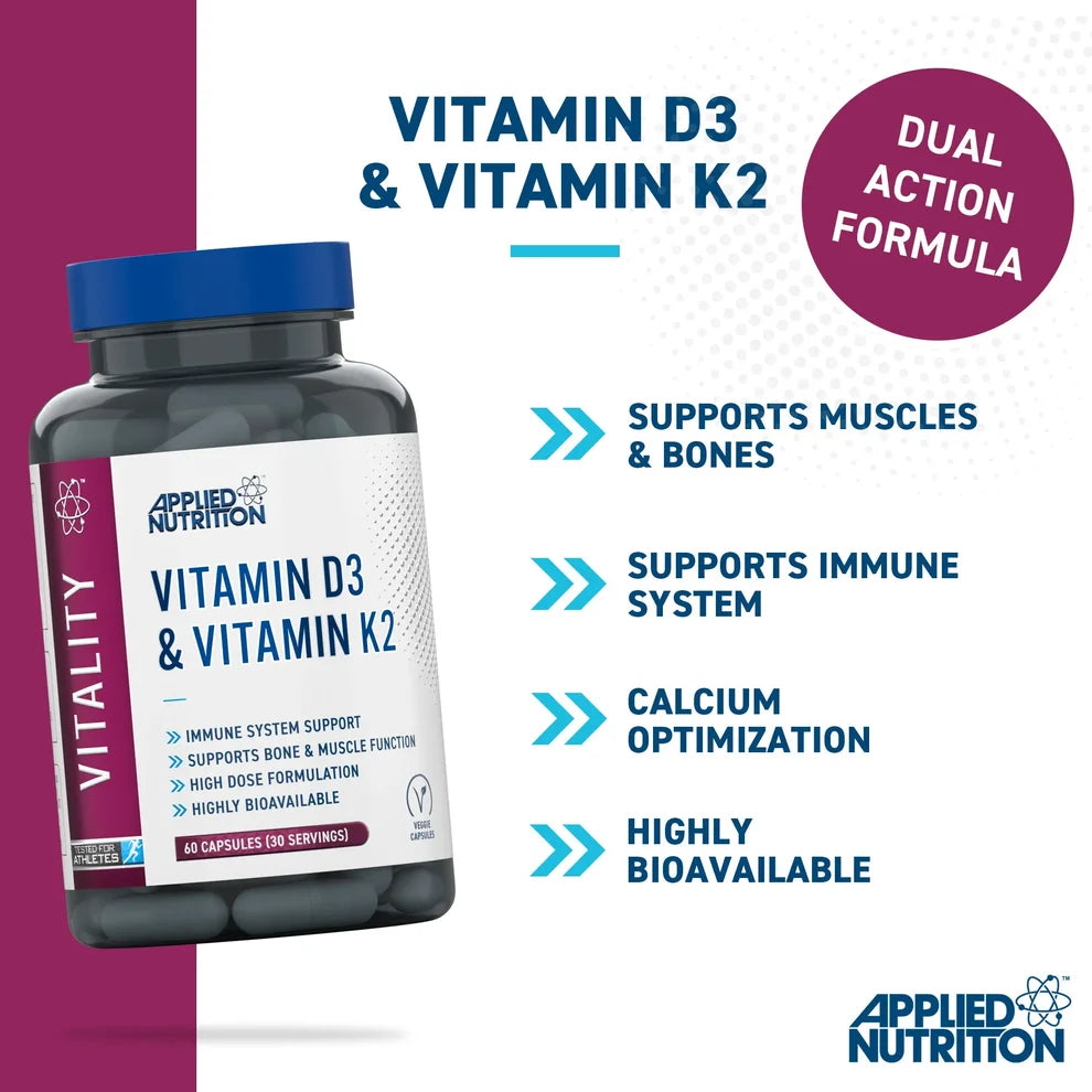 Applied Nutrition D3 & K2 / 60 capsules / 60 servings