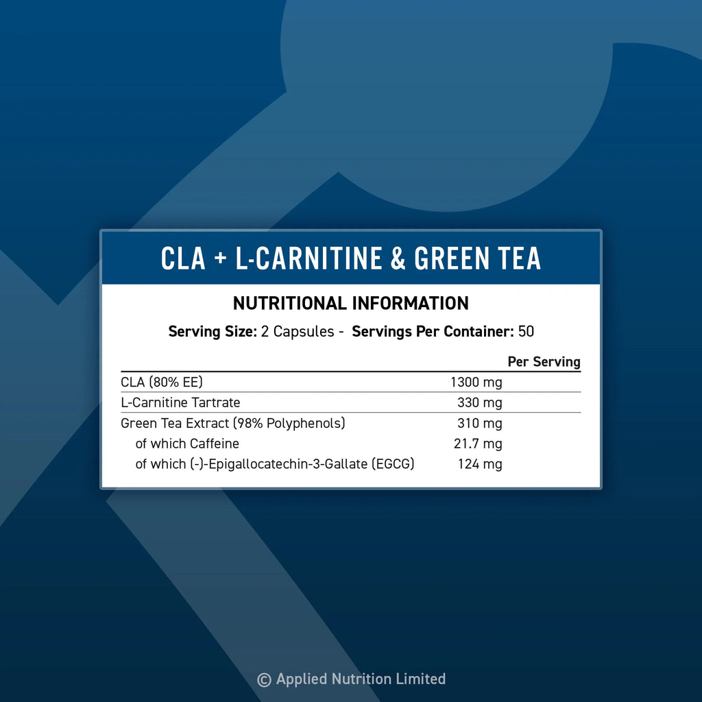 Applied Nutrition CLA & L-Carnitine & Green Tea / 100 capsules / 50 servings