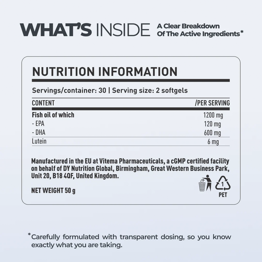 Dorian Yates DY LIFE DHA & Lutein / 60 softgels / 30 servings