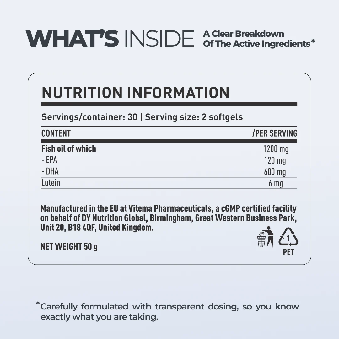 Dorian Yates DY LIFE DHA & Lutein / 60 softgels / 30 servings