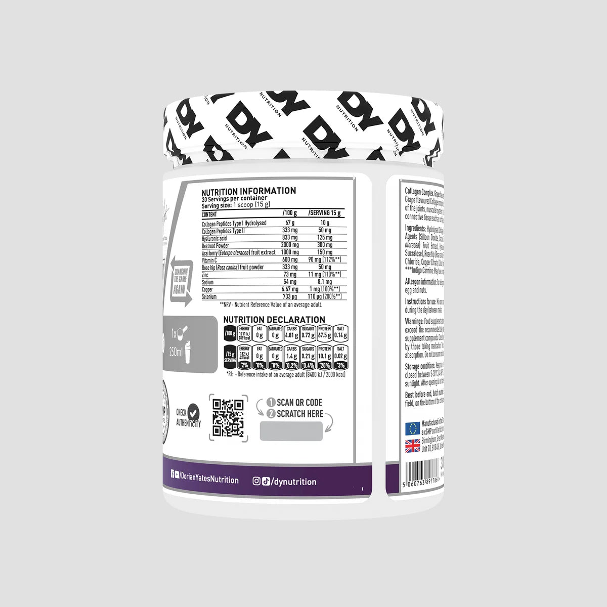 Dorian Yates Collagen Complex / 300 grams / 20 servings