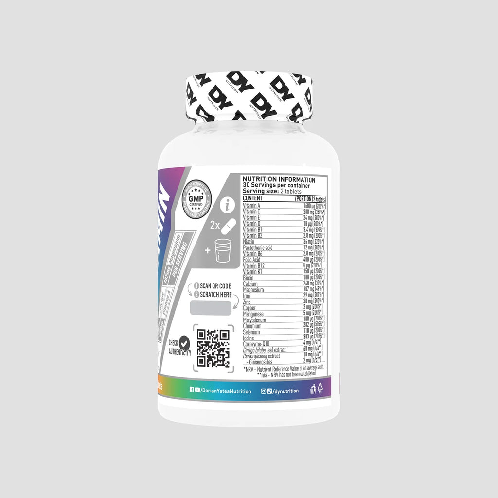 Dorian Yates Multivitamin 60 Tablets / 30 Servings