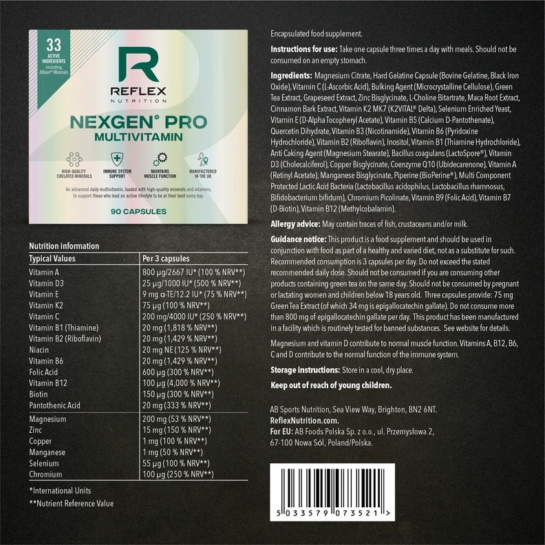 Reflex Nutrition Pro Sports Multivitamin / 90 capsules / 30 servings