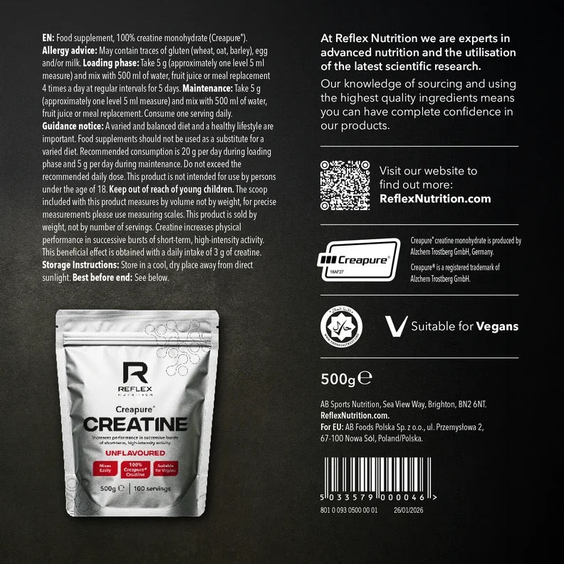 Reflex Nutrition Creapure Creatine Unflavoured / 250 grams / 50 servings