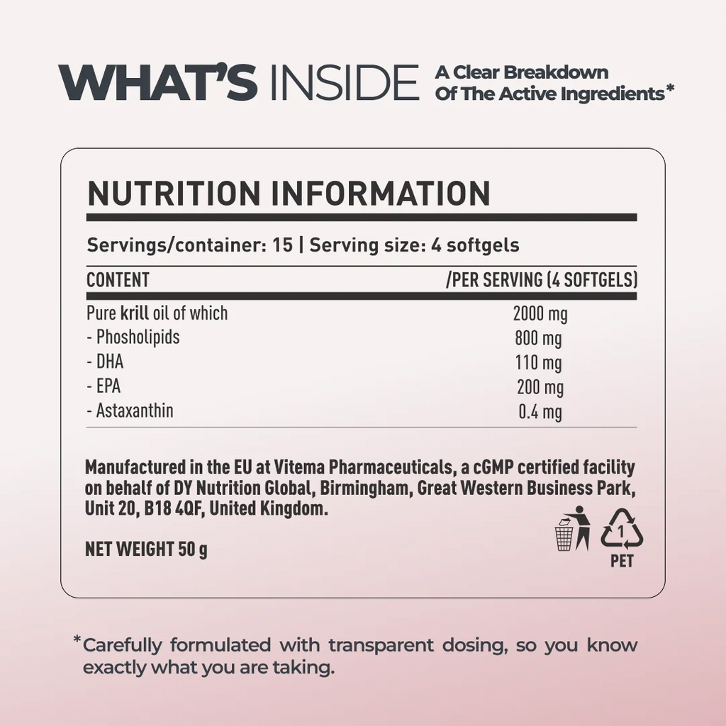 Dorian Yates DY LIFE Krill Oil / 60 softgels / 15 servings