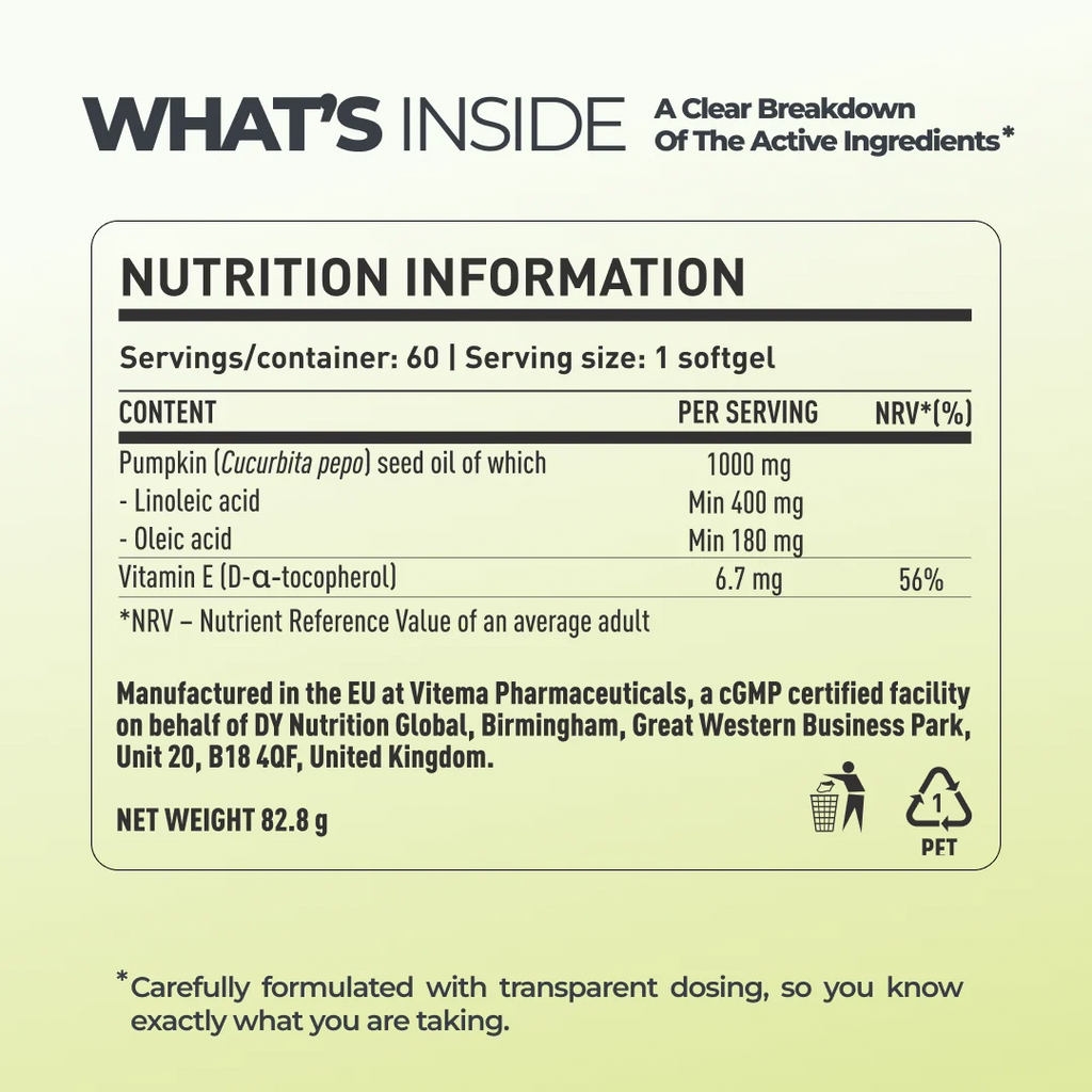 Dorian Yates DY LIFE Pumpkin Oil / 60 softgels / 60 servings