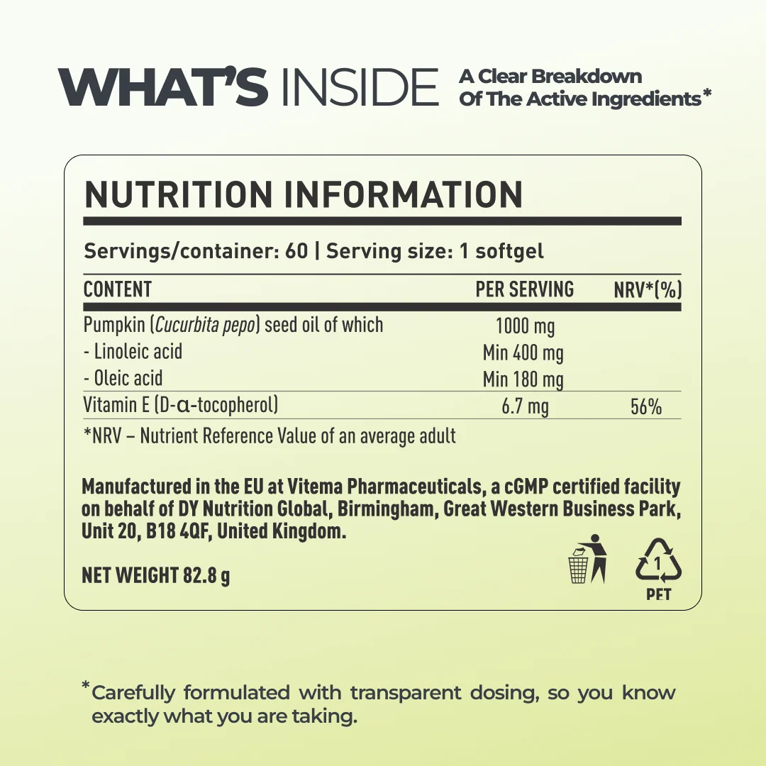 Dorian Yates DY LIFE Pumpkin Oil / 60 softgels / 60 servings