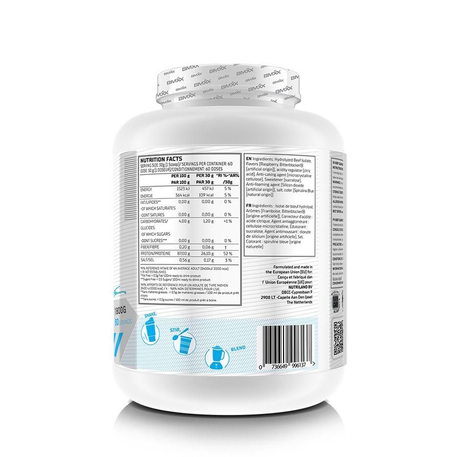 BMXX Sports Nutrition | Beef Clear Hydrolysed Iso | 1.8kg (60 servings)