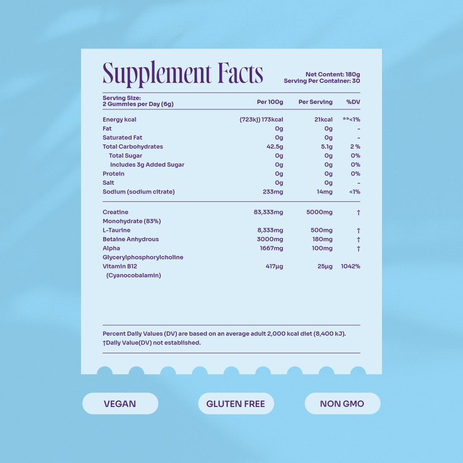 Myga | Creatine Gummies | Blueberry | 60 servings