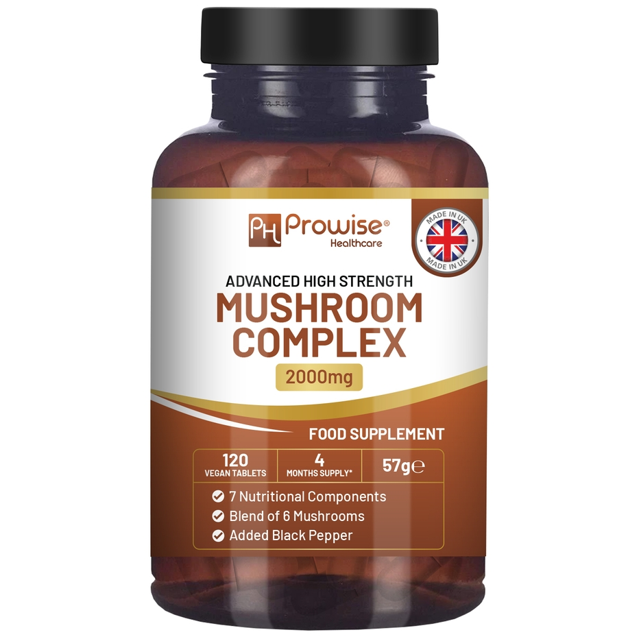 Prowise Healthcare | Advanced Mushroom Complex | 6 Mushrooms | 120 Vegan Tablets