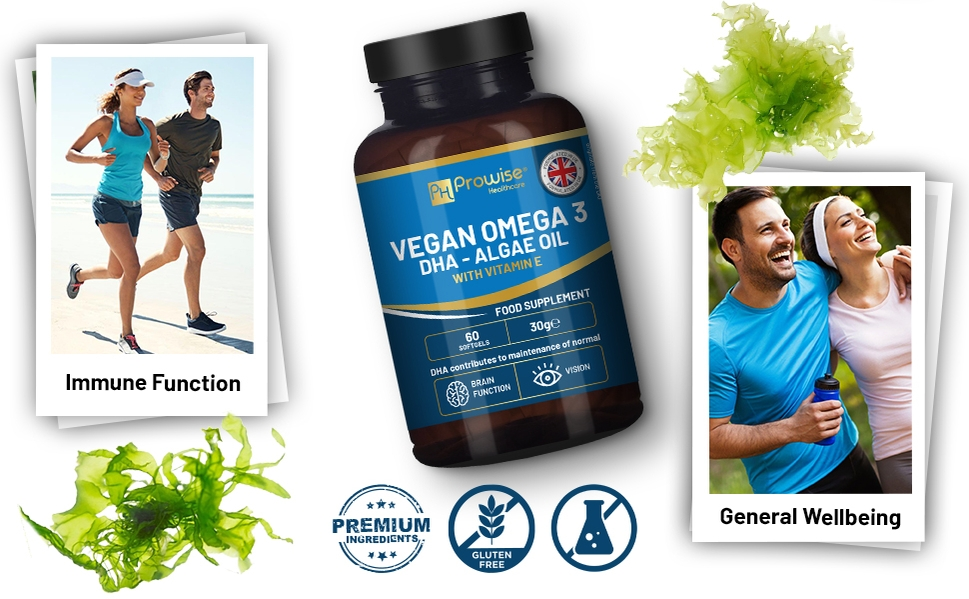 Prowise Healthcare | Vegan Omega-3 DHA from Algae Oil | 60 Softgels