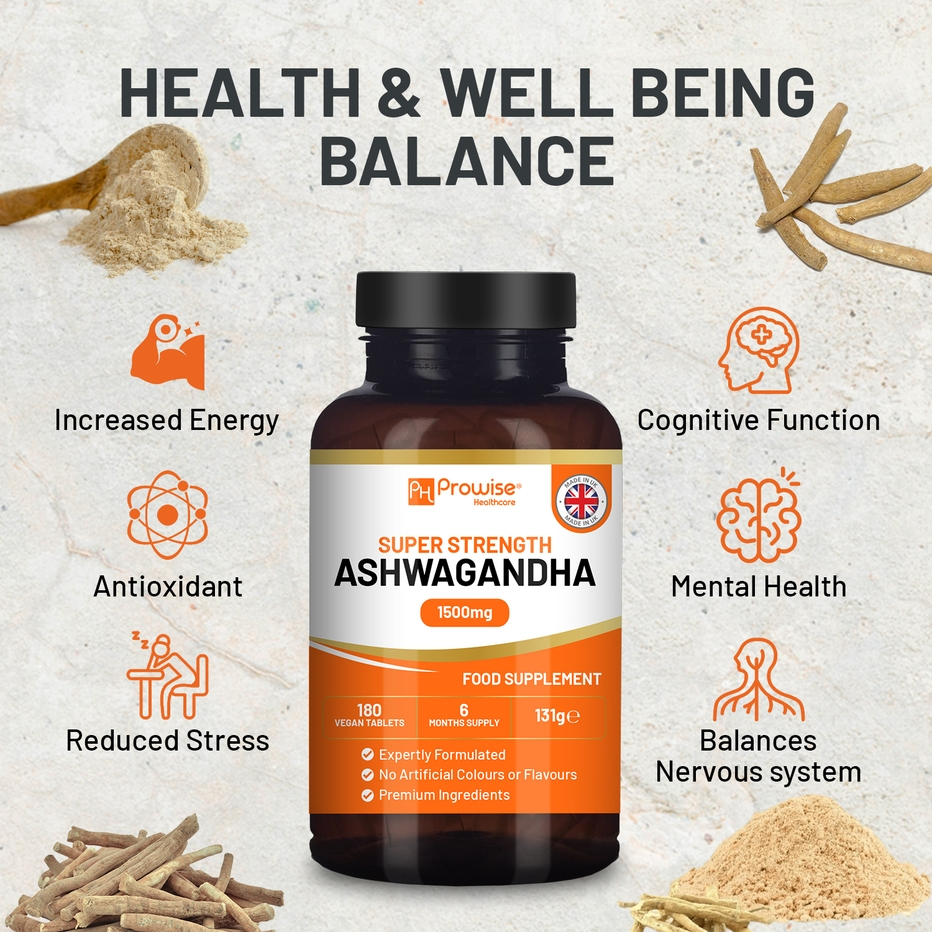 Prowise Healthcare | Ashwagandha 1500mg | 180 Vegan Tablets