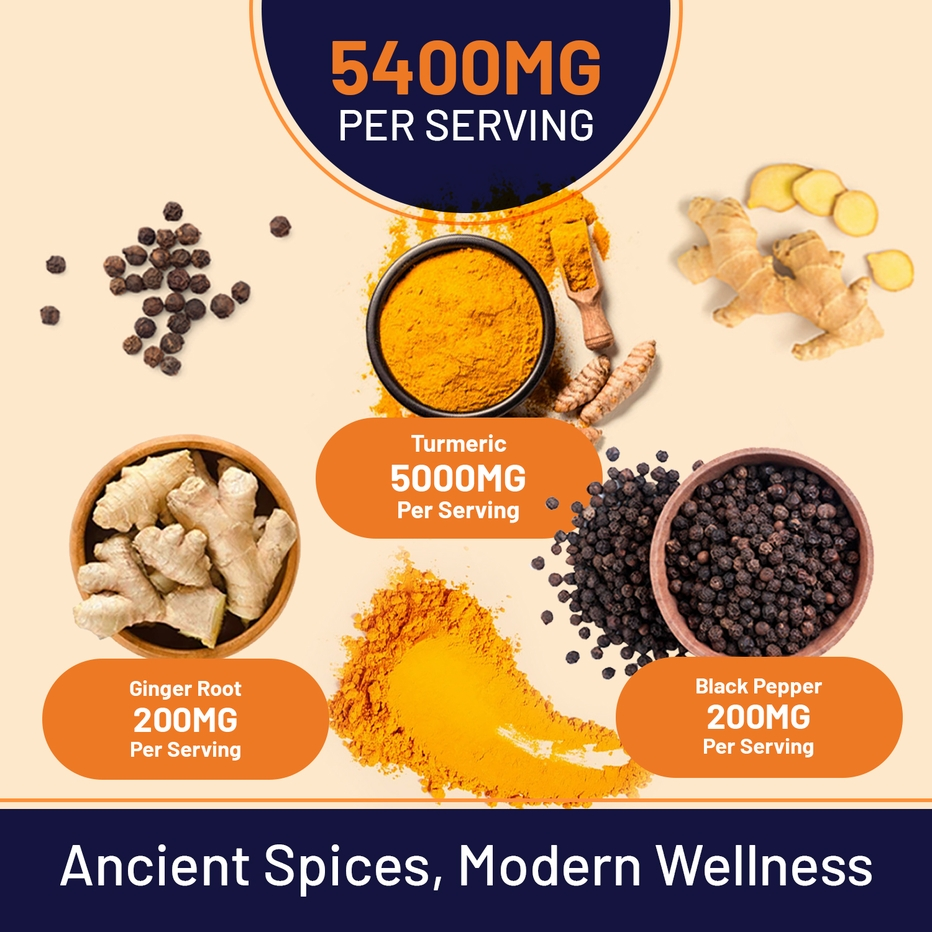 Prowise Healthcare | Turmeric 5400mg with Black Pepper and Ginger | 150 Tablets
