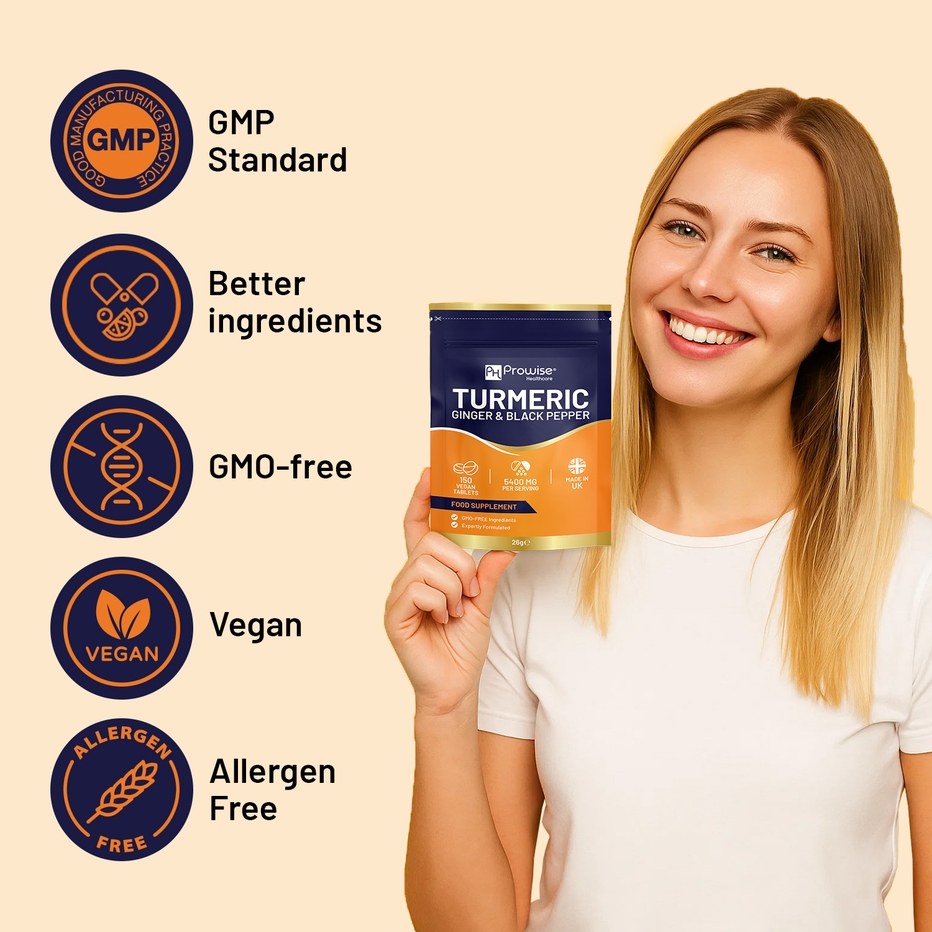 Prowise Healthcare | Turmeric 5400mg with Black Pepper and Ginger | 150 Tablets
