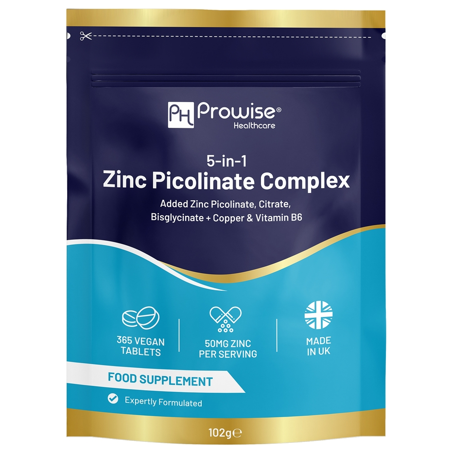 Prowise Healthcare | 5-in-1 Zinc Picolinate Complex 50 Mg | 365 Vegan Tablets