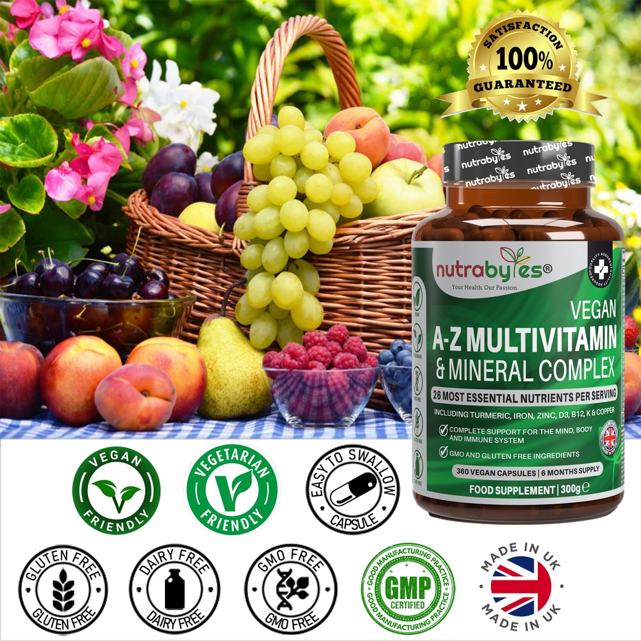 Nutrabytes | Vegan A-Z Multivitamin & Mineral Complex | 360 Capsules