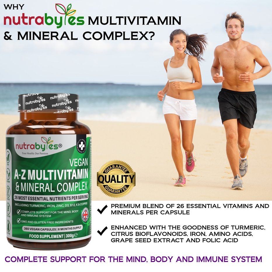 Nutrabytes | Vegan A-Z Multivitamin & Mineral Complex | 360 Capsules