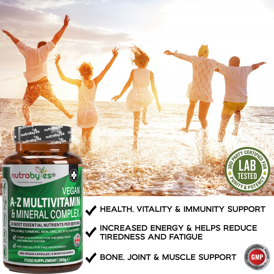 Nutrabytes | Vegan A-Z Multivitamin & Mineral Complex | 360 Capsules