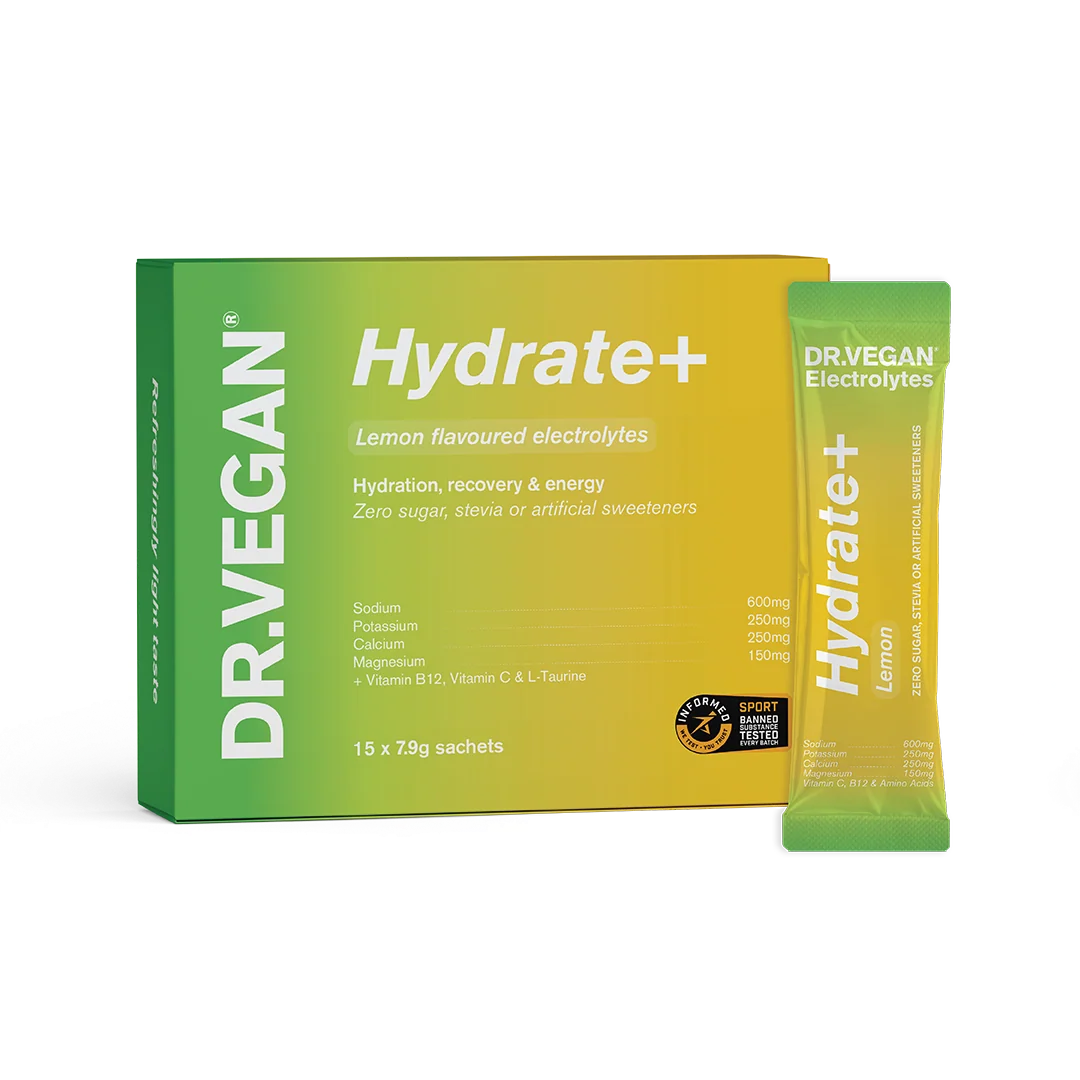 DR.VEGAN | Hydrate+ Complete Electrolytes | Lemon | Box of 15 Sachets