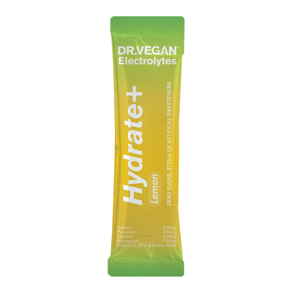DR.VEGAN | Hydrate+ Complete Electrolytes | Lemon | Box of 15 Sachets