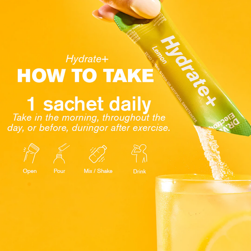 DR.VEGAN | Hydrate+ Complete Electrolytes | Lemon | Box of 15 Sachets