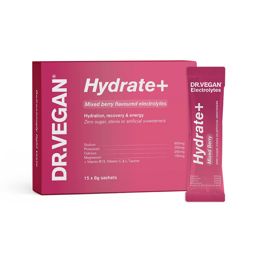 DR.VEGAN | Hydrate+ Complete Electrolytes | Mixed Berry | Box of 15 Sachets