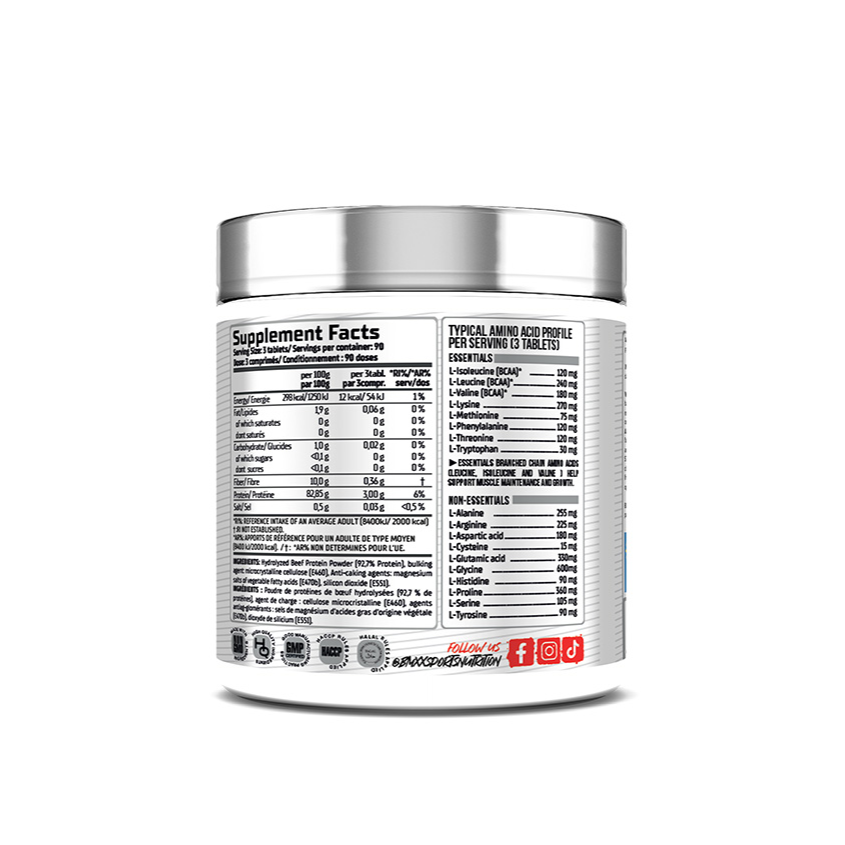 BMXX Sports Nutrition | Beef Amino – from Hydrolysed Beef Protein | 270 Tablets
