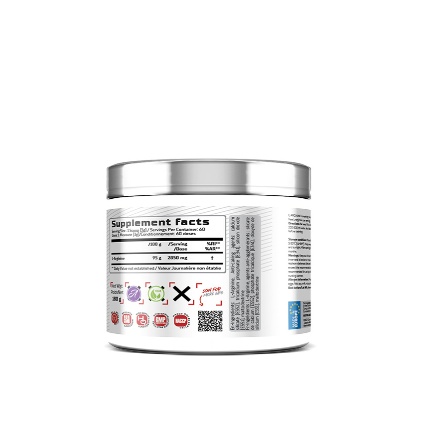 BMXX Sports Nutrition | L-Arginine Powder | 180g (60 servings)