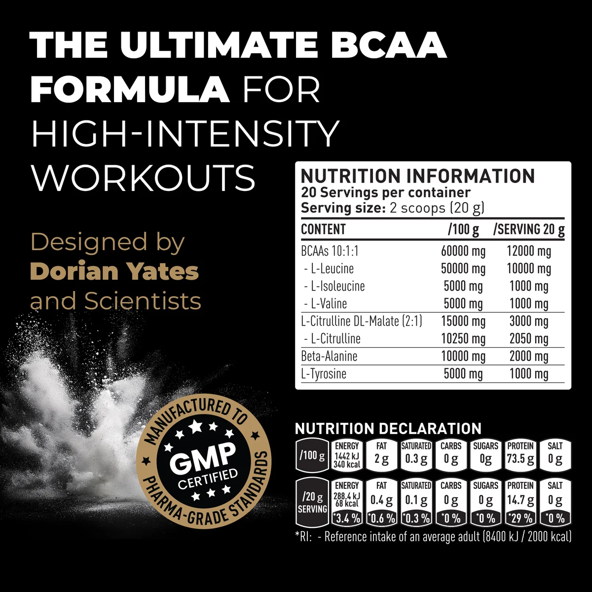 Dorian Yates | HIT BCAA 10:1:1 | 400g (20 servings)