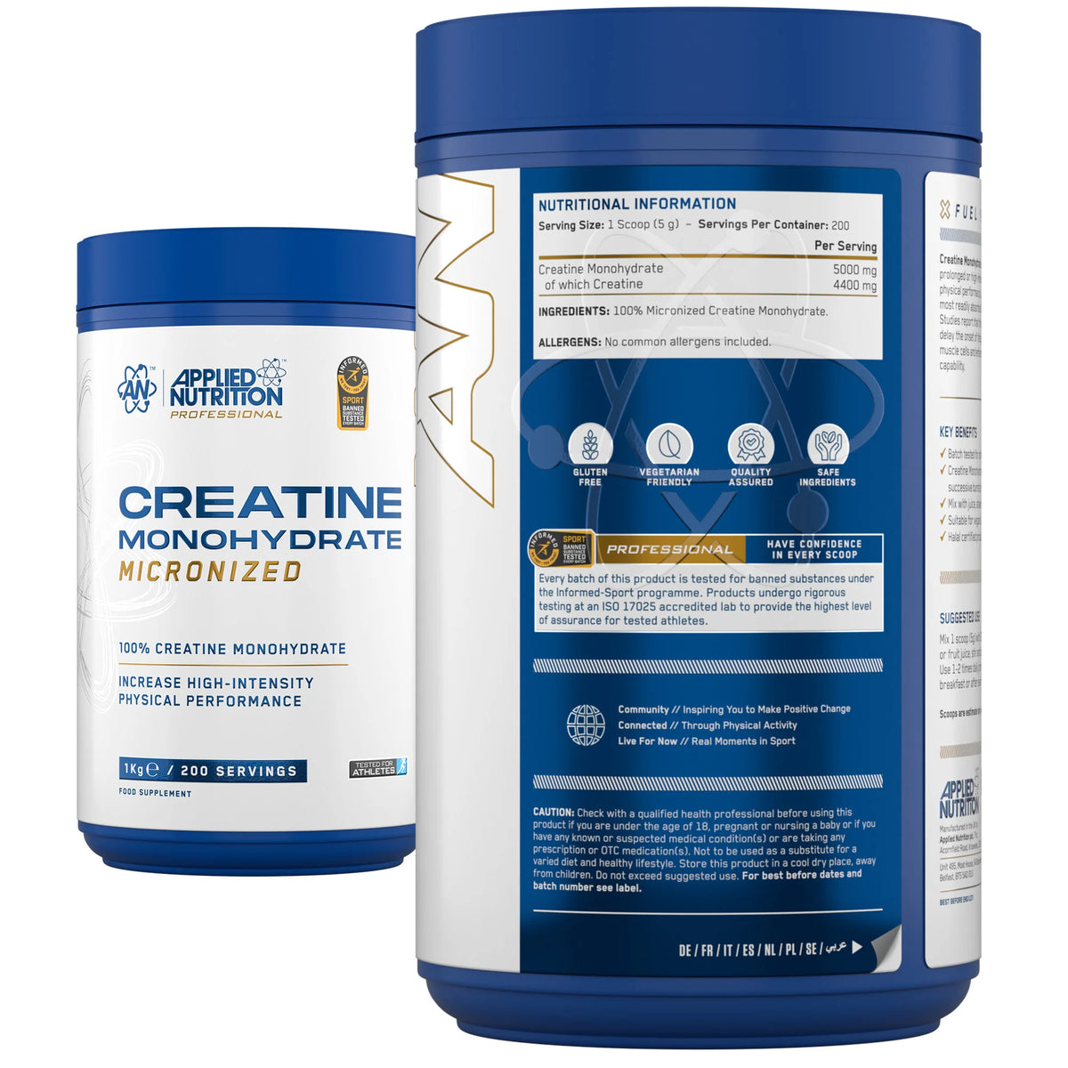 Applied Nutrition Creatine Monohydrate / 250 grams / 50 servings