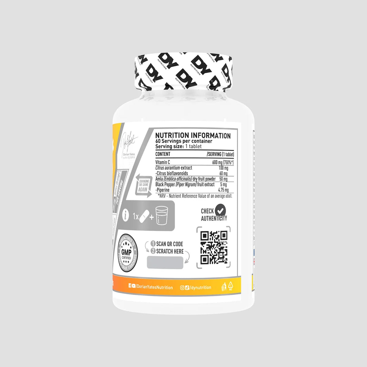 Dorian Yates Vitamin C + / 60 tablets / 60 servings
